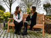 Fundraising Staff having a chat on a bench
