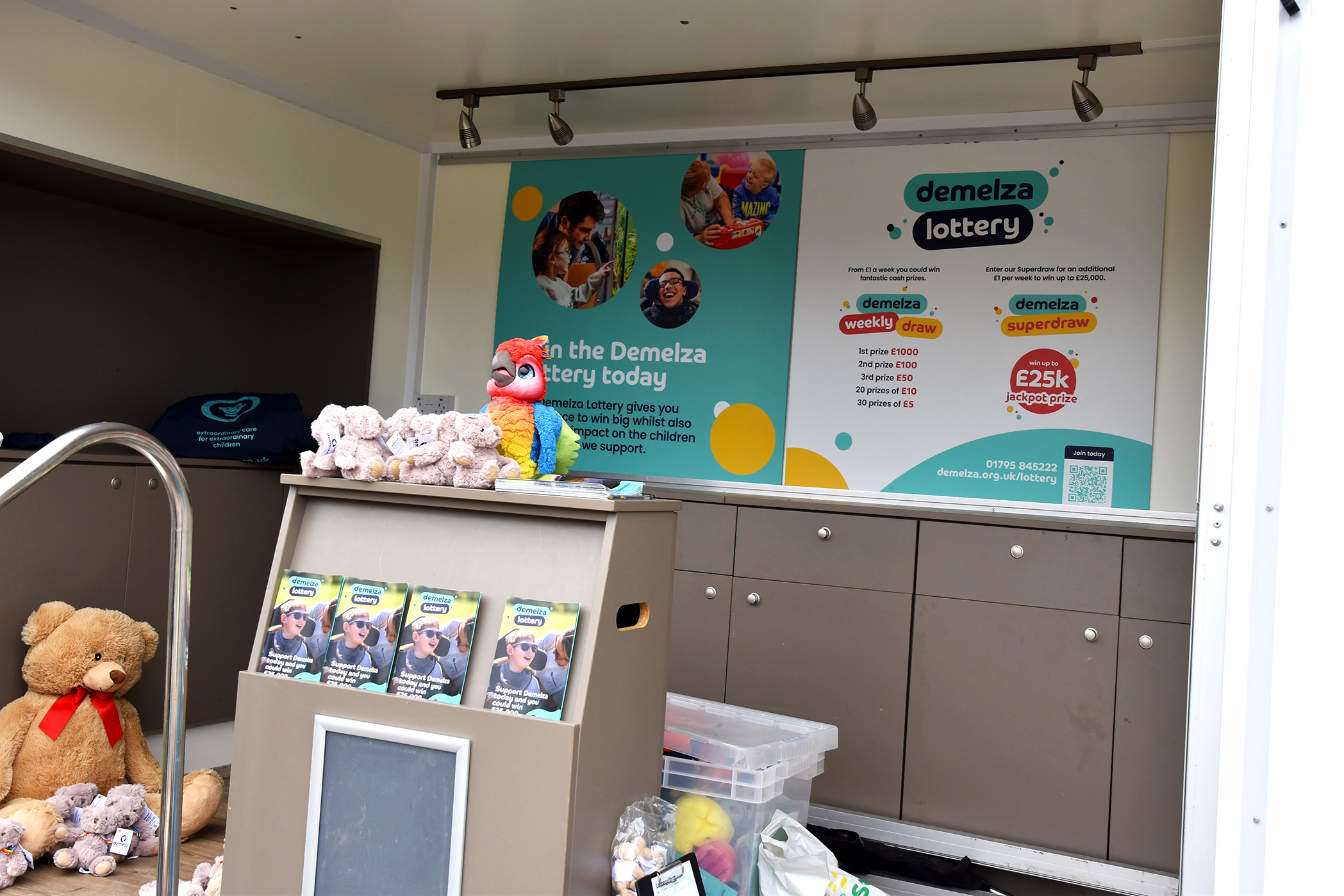 Lottery stall at Demelza event