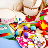 A range of different Easter themed items and crafts on a table